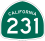 State Route 231 marker