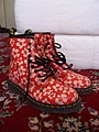 Floral-patterned Dr. Martens boots