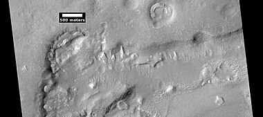 Dipping layers, as seen by HiRISE under HiWish program. This is an enlargement of a previous image.