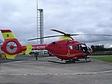 EC135 T2 vid Glasgow City Heliport, ägd av Bond Helicopters, UK