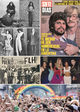 Montage of LGBT people in Argentina