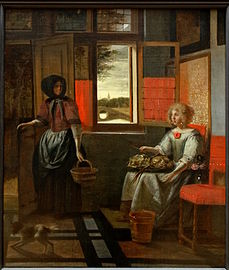 Jeune femme et sa servante, vers 1675, Pieter de Hooch.