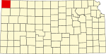 State map highlighting Cheyenne County