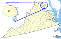 Location of Fairfax in Virginia