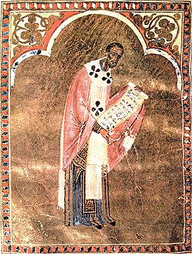 Miniature of John Chrysostom from Missal of Przemysl's Ortodox Bishop Antony from the 13th century