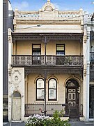 Known as "Boom Style" Victorian architecture, due to the extravagant detail and finishes used during the Gold Rush era. Terrace "Auburn" built 1879 (Peel Street North Melbourne) is an excellent example of this style of intact architecture.