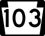 Pennsylvania Route 103 marker