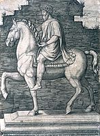 The Equestrian Statue of Marcus Aurelius, one of many prints of antiquities.