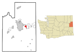 Location of Dishman, Washington