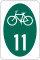 New York State Bicycle Route 11 marker