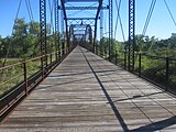 Wooden bridge over the Canadian River in Hemphill County, Texas
