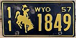 1957 Wyoming License Plate