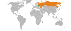 Map indicating locations of Belarus and Russia