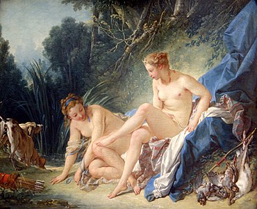 Diane sortant du bain (1742), Paris, musée du Louvre.