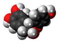 Space-filling model of the brazilin molecule{{{画像alt1}}}