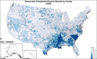 Map of Democratic presidential election results by county