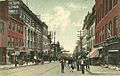 View of downtown Mansfield, Ohio in 1908, looking south on North Main Street from Third Street.