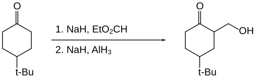 Hydroxyméthylation d'une cétone sur le carbone α.