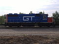 This GP38-2, GTW 4905 is sitting idle in Battle Creek, Michigan on July 7, 2008.
