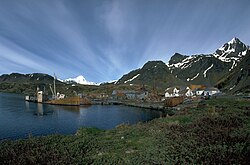 Ancienne station baleinière de Grytviken dans la baie de Cumberland Est