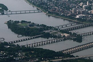 Aerial view looking North toward City Island, 2016