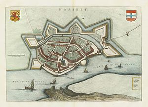 Mappa di Hasselt nell'Atlante Blaeu del 1649