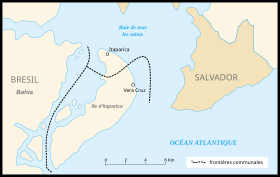 Carte d'Itaparica et ses deux municipalités