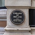 Plaque outside the Embassy in English