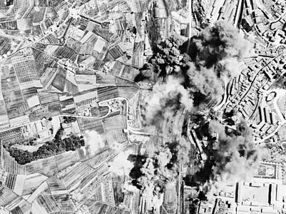 Aerial bombing of Nazi railroad yards during Operation Strangle, by the United States Office of War Information (edited by Durova)