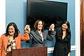 Kamala Harris, Pramila Jayapal and Ai-jen Poo