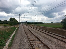 View from the Kraków Olszanica railway station towards the airport