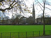 The Mall, looking toward the First Presbyterian Church and Gospel Hall