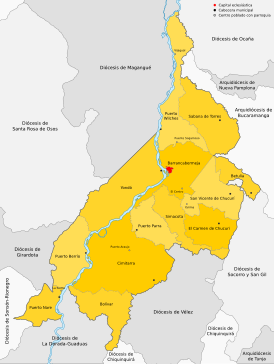 Карта архиепархии Барранкабермехи