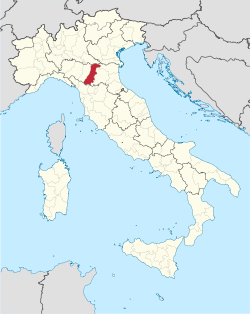 Map with the province of Modena in Italy