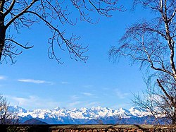 Picture of the Monte Rosa chain from Mount Marzio (Winter 2019)