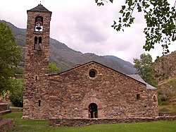 Sant Martí de la Cortinada, a 12th-century Romanesque church in La Cortinada