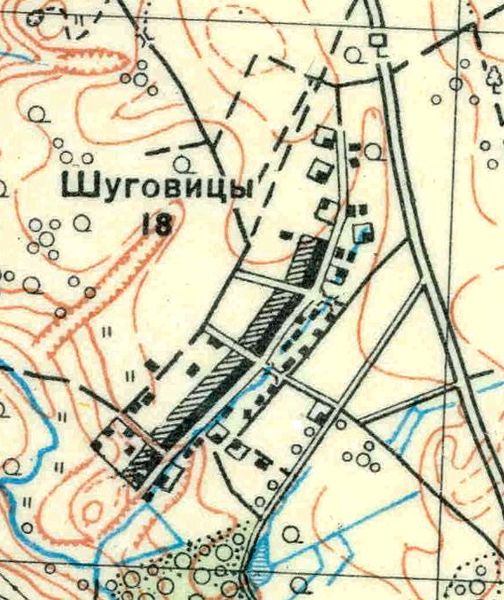 План деревни Шуговицы. 1930 год