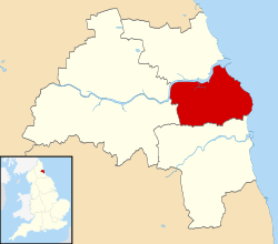 South Tyneside within Tyne and Wear and England