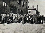 Photo noir et blanc des mineurs grévistes lors de la grève générale de 1926.