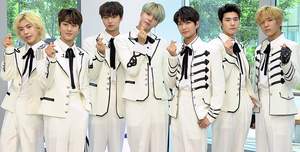 NewKidd during a recording of Fact in Star, June 2019 L-R: Hwi, Jinkwon, Yunmin, Ji Han-sol, Woochul, Choi Ji-ann, and Kang Seung-chan