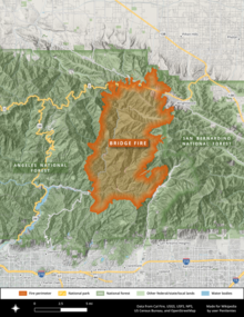 The Bridge Fire's mapped perimeter as of September 11, 2024