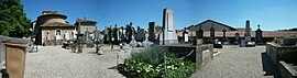 A panoramic view of Saint-Blaise church and cemetery in Saint-Maurice-l'Exil