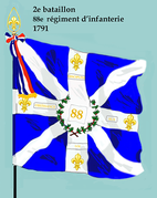 Drapeau du 2e bataillon du 88e régiment d'infanterie de ligne de 1791 à 1793