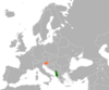 Location map for Albania and Slovenia.