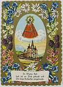 In memoriam card as a keepsake from a pilgrimage to the Austrian Mariazell from the 19th century