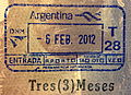 Argentina: Entry stamp (no longer issued)