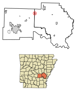 Location of Humphrey in Arkansas County and Jefferson County, Arkansas.