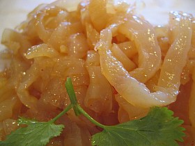 A close-up view of Cantonese-style jellyfish