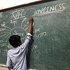 A student defining "Happiness" during a Happiness Class