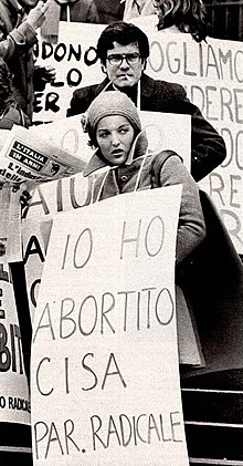 Demonstration for abortion rights in Milan, 1975